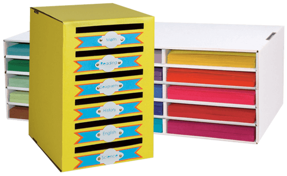 Classroom Keepers Organizer, 10-Shelf, Red, 17 H x 21 W x 12-7/8D, 1 Unit